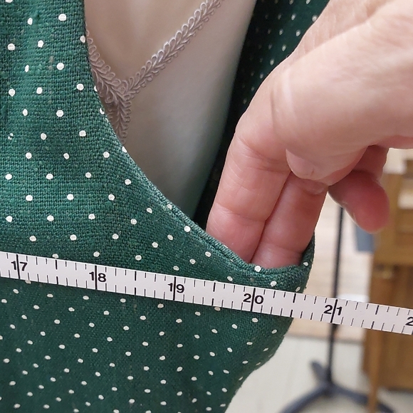 Green Polka Dot Dress White Collar vintage Mode O’ Day styled in California FAD - Picture 7 of 14